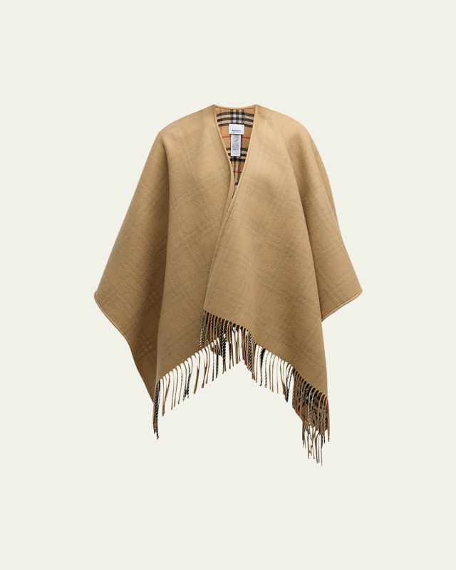 Charlotte Check Wool Cape